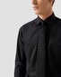 Eton Luxury Supima 120 Organic Cotton Twill Mother of Pearl Buttons Overhemd Zwart