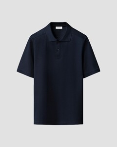 Eton Luxury Uni Cotton Filo di Scozia Piqué Jersey Polo Navy
