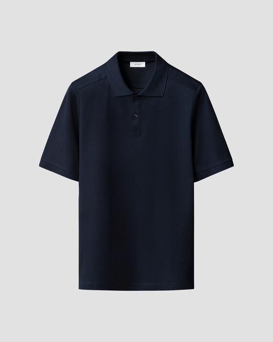 Eton Luxury Uni Cotton Filo di Scozia Piqué Jersey Polo Navy