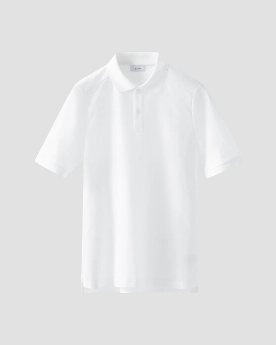 Eton Luxury Uni Cotton Filo di Scozia Piqué Jersey Polo Wit