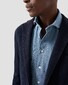 Eton Mélange Effect Texture Denim Twill Overhemd Licht Blauw