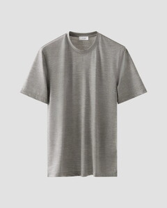 Eton Merino Wool Tencel Jersey Faux-Uni Crew Neck T-Shirt Grijs