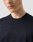 Eton Merino Wool Tencel Jersey Faux-Uni Crew Neck T-Shirt Navy