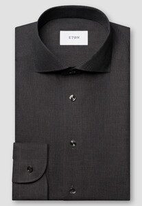 Eton Micro Check Brushed Cotton Flanel Overhemd Donker Rood