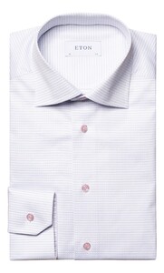 Eton Micro Check Signature Twill Shirt Blue-Pink