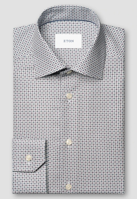 Eton Micro Floral Pattern Shirt Purple