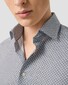 Eton Micro Pattern Medallion Motif Signature Twill Overhemd Blauw