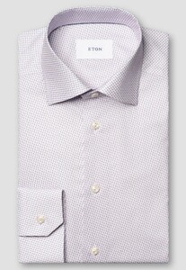 Eton Mini Fantasy Pattern Cotton Signature Twill Overhemd Roze