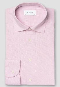 Eton Mini Pattern Four-Way Stretch Overhemd Roze