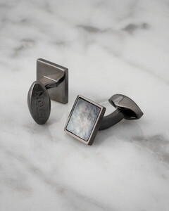 Eton Mother-of-Pearl Fantasy Cufflinks Dark Gray