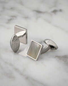 Eton Mother-of-Pearl Fantasy Manchetknopen Wit