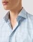 Eton Multi Check Organic Cotton Twill Overhemd Licht Blauw