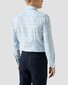 Eton Multi Check Organic Cotton Twill Overhemd Licht Blauw