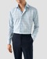 Eton Multi Check Organic Cotton Twill Overhemd Licht Blauw