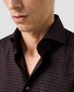 Eton Multi Check Ultra-Soft Luxury Super 120s Merino Wool Overhemd Donker Rood