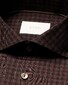 Eton Multi Check Ultra-Soft Luxury Super 120s Merino Wool Overhemd Donker Rood