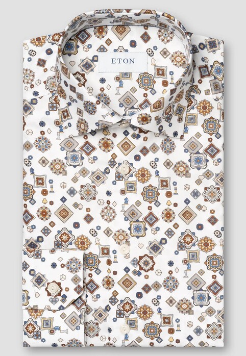 Eton Multi Fantasy Pattern Twill Overhemd Multicolor