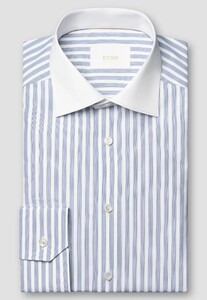 Eton Multi Micro Stripes Luxury Organic Supima Cotton 120 Twill Overhemd Blauw