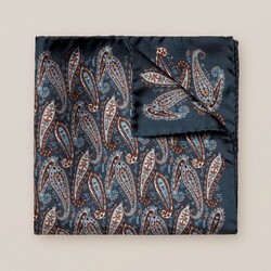 Eton Multi Paisley Pattern Pochet Navy