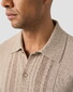 Eton Organic Cotton Luxury Striped Texture Polo Beige