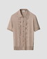 Eton Organic Cotton Luxury Striped Texture Polo Beige