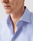 Eton Organic Cotton Rich Textured Twill Faux-Uni Fine Pattern Overhemd Licht Blauw