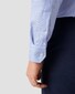 Eton Organic Cotton Rich Textured Twill Faux-Uni Fine Pattern Overhemd Licht Blauw