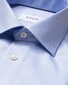 Eton Organic Cotton Rich Textured Twill Faux-Uni Fine Pattern Overhemd Licht Blauw