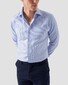 Eton Organic Cotton Rich Textured Twill Faux-Uni Fine Pattern Overhemd Licht Blauw