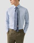 Eton Organic Cotton Signature Twill Paisley Contrast Details Overhemd Licht Blauw