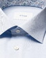 Eton Organic Cotton Signature Twill Paisley Contrast Details Overhemd Licht Blauw