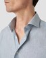 Eton Organic Supima Cotton Subtle Herringbone Flanel Overhemd Licht Blauw