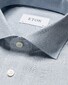 Eton Organic Supima Cotton Subtle Herringbone Flanel Overhemd Licht Blauw