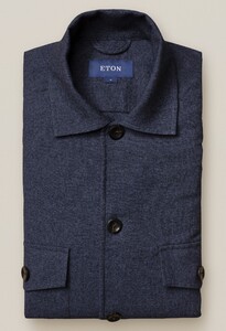 Eton Overshirt Cotton Wool Cashmere Donker Blauw