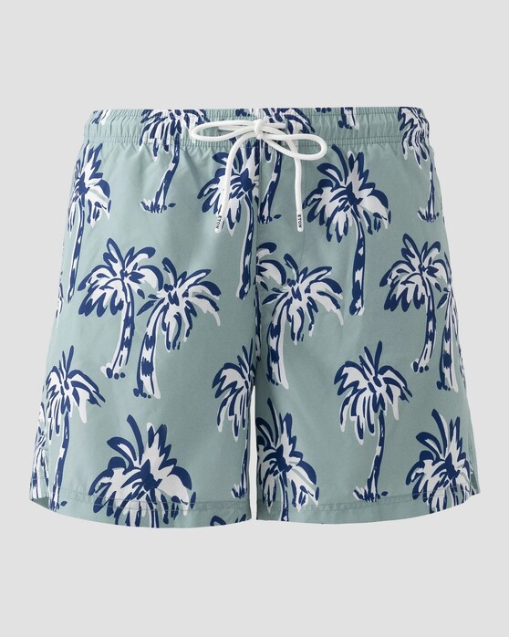 Eton Oversized Palm Tree Pattern Swim Short Groen