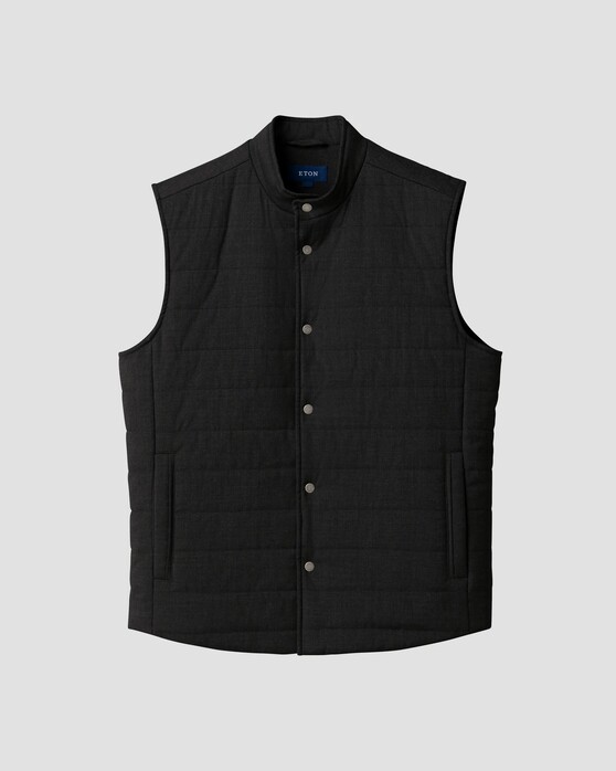 Eton Padded Uni Color Button Collar Body-Warmer Dark Gray