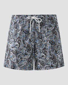 Eton Paisley Patterned Drawstring Swim Short Donker Blauw