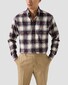 Eton Plaid Check Ultrasoft Feel Flanel Button-Down Overhemd Navy-Multi
