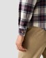 Eton Plaid Check Ultrasoft Feel Flanel Button-Down Overhemd Navy-Multi