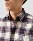 Eton Plaid Check Ultrasoft Feel Flanel Button-Down Overhemd Navy-Multi