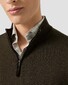 Eton Plain Knit Luxury Extrafine Merino Zip Collar Trui Donker Groen