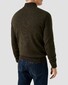 Eton Plain Knit Luxury Extrafine Merino Zip Collar Trui Donker Groen
