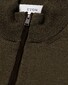 Eton Plain Knit Luxury Extrafine Merino Zip Collar Trui Donker Groen