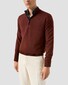 Eton Plain Knit Luxury Extrafine Merino Zip Collar Trui Donker Rood