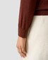 Eton Plain Knit Luxury Extrafine Merino Zip Collar Trui Donker Rood