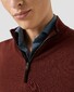 Eton Plain Knit Luxury Extrafine Merino Zip Collar Trui Donker Rood