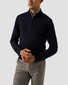 Eton Plain Knit Luxury Extrafine Merino Zip Collar Trui Navy