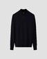 Eton Plain Knit Luxury Extrafine Merino Zip Collar Trui Navy
