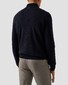 Eton Plain Knit Luxury Extrafine Merino Zip Collar Trui Navy