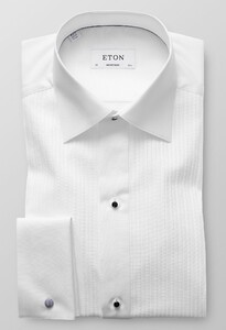 Eton Plissé Black Tie Overhemd Wit
